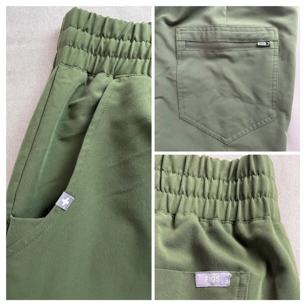 FIGS Women's Olive Green Scrub Zamora Jogger Pants Large Petite